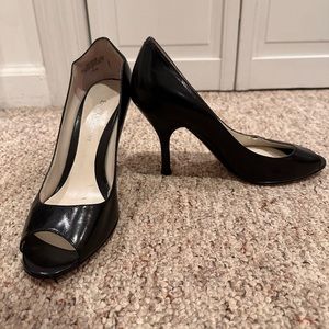 Enzo Angiolini black peep toe heels